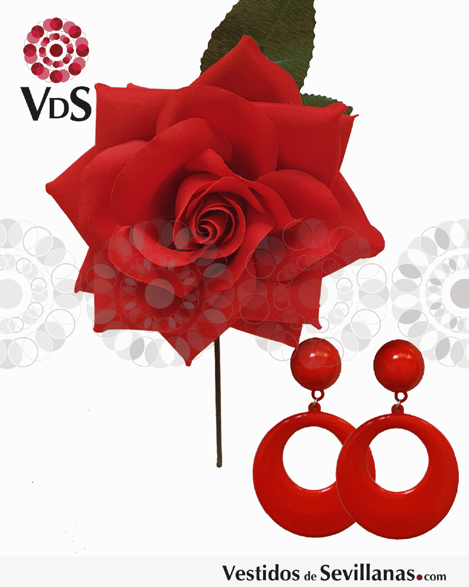 Flores y aros flamenca