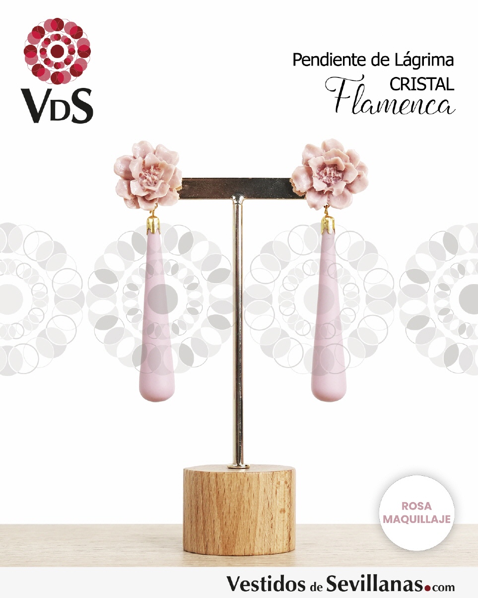 Pendiente FLOR L&aacute;grima, en resina T.L_3col