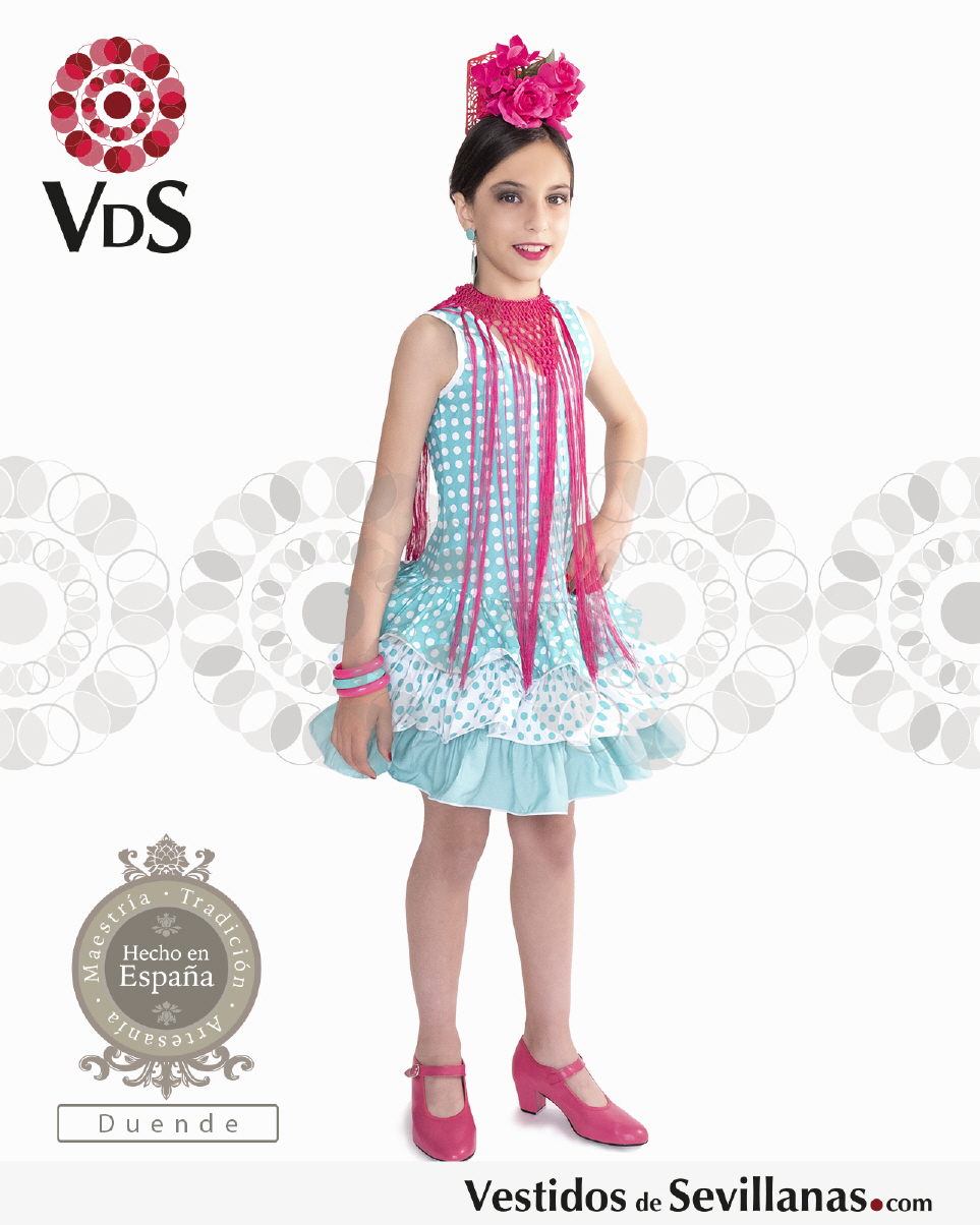 Traje flamenca verde agua