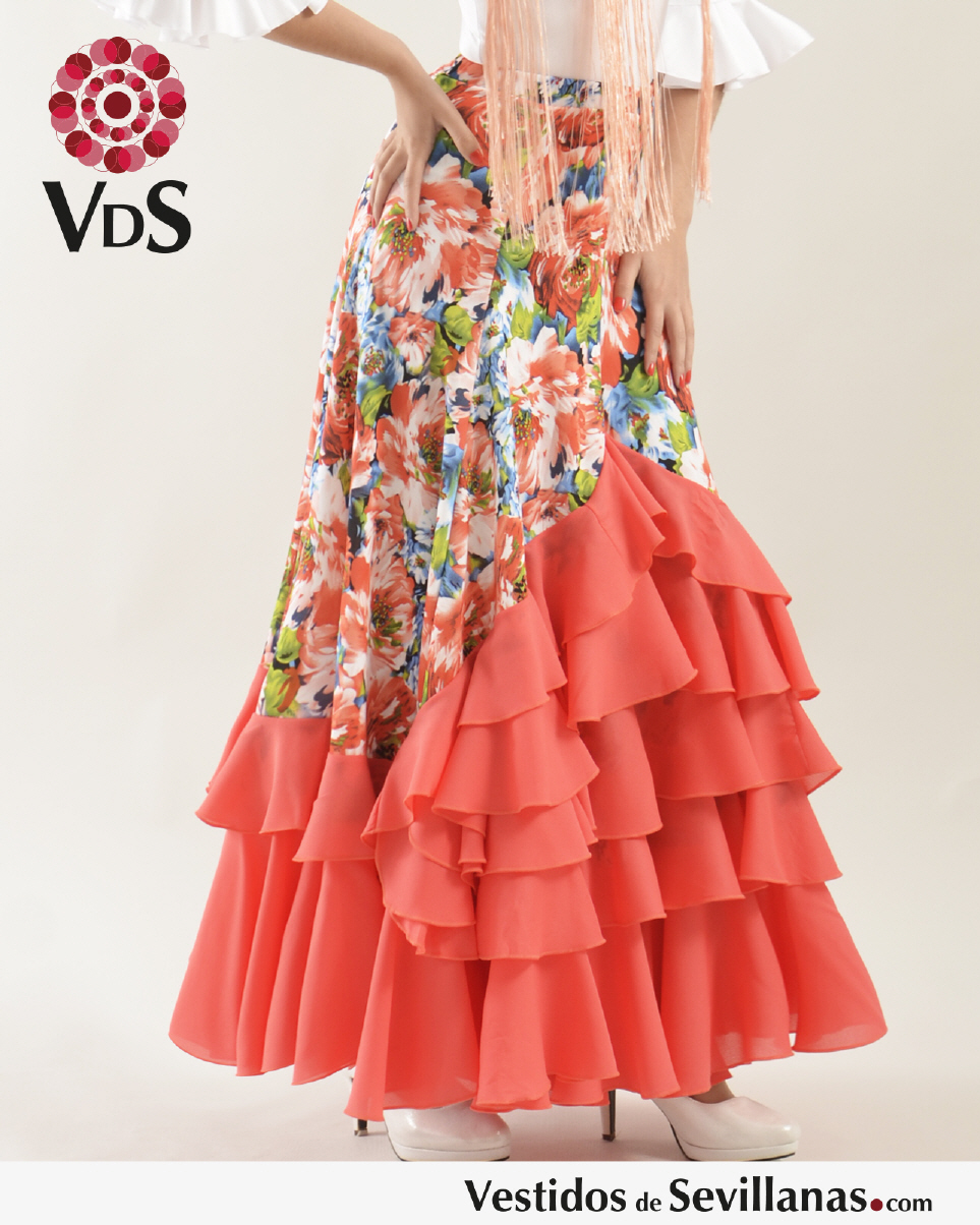 Falda baile flamenco con lunares
