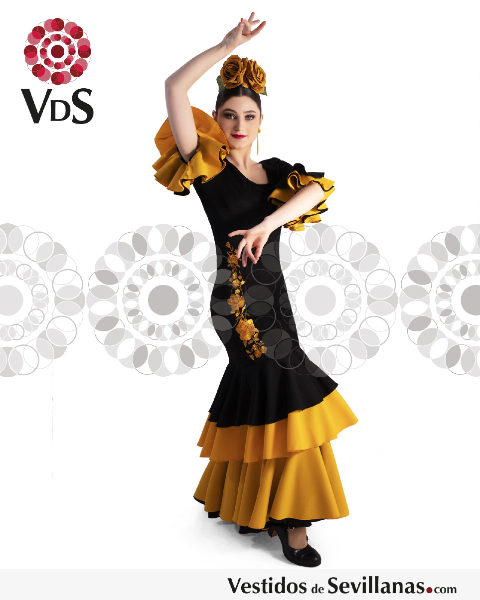 Traje baile flamenco amarillo